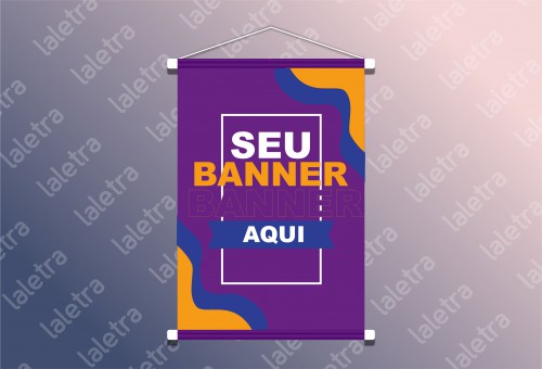 Banner lona brilho 440g/m² C/ tubete tipo 